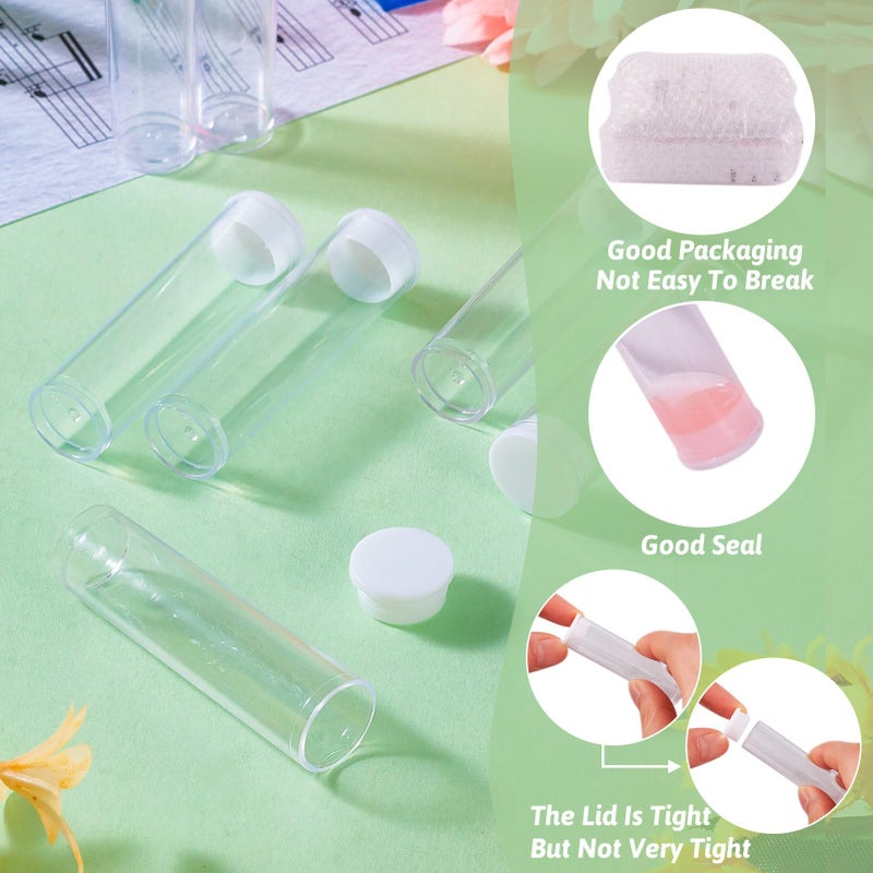 Craftdady 100Pcs Transparent Clear Plastic Small Empty Storage Tubes Bead Container Set Test Bottles Organizers Boxes with Lid 2.16x0.59 (55x15mm) - Image 5